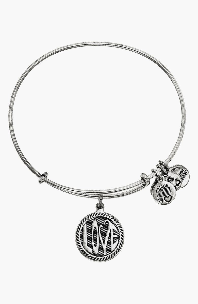Alex and Ani 'Open Love' Expandable Wire Bangle, Main, color, 