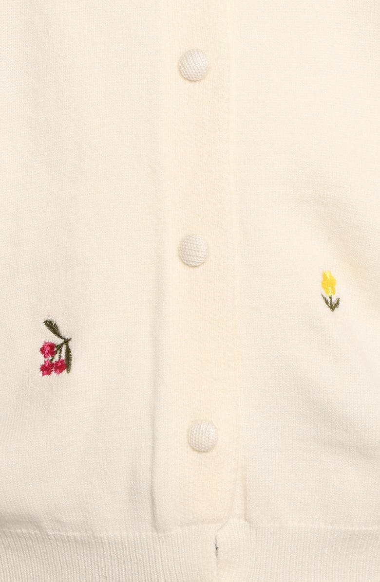 Petal & Pup Millen Floral Embroidered Cardigan, Alternate, color, Cream