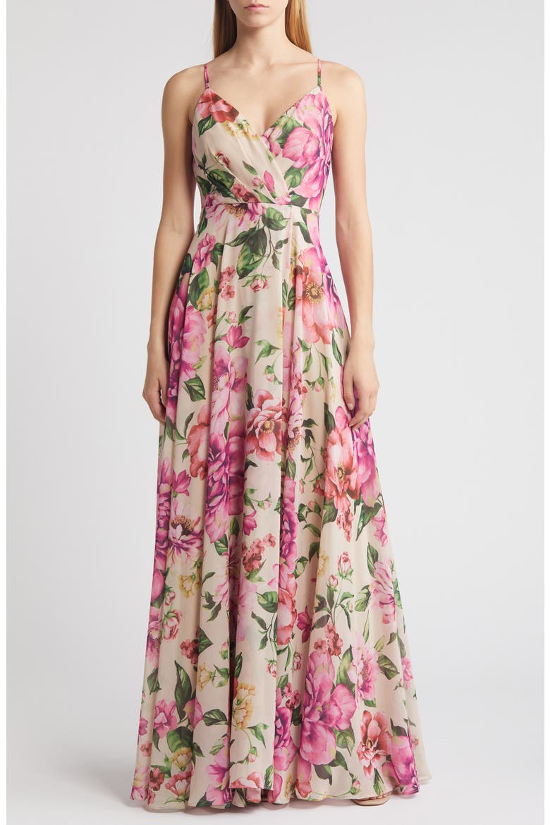 Season of Love Sleeveless Gown, Main, color, RUSTY ROSE FLORAL