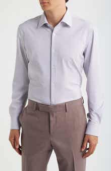 Hank Slim Fit Microcheck Stretch Dress Shirt