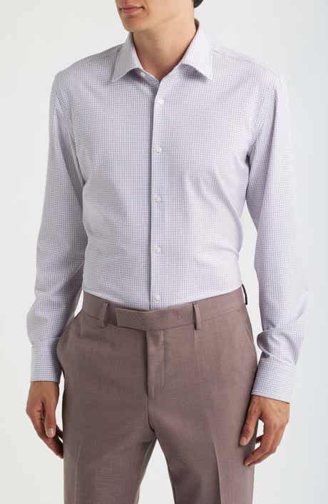 Hank Slim Fit Microcheck Stretch Dress Shirt