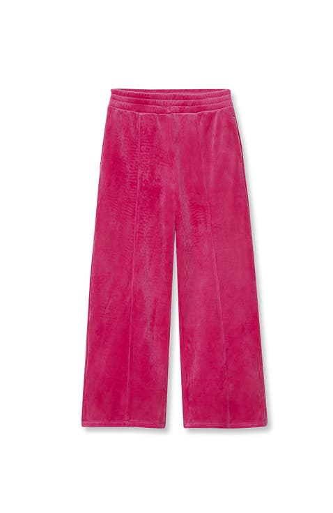 Girls Plush Rib Wide Leg Pants