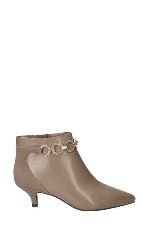 Easy Street Jinx Pointed Toe Kitten Heel Bootie In Neutral
