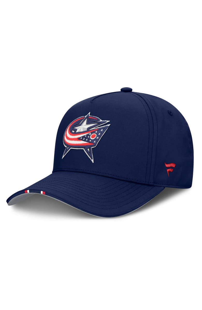 FANATICS Men's Fanatics Navy Columbus Blue Jackets 2025 NHL Draft Authentic Pro On-Stage Podium A-Frame Adjustable Hat, Alternate, color, 
