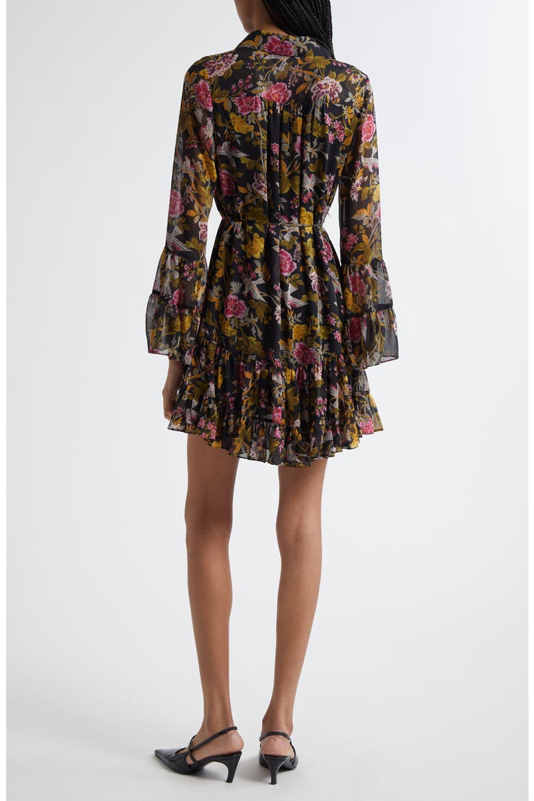Lyra Hannah Floral Long Sleeve Minidress, Alternate, color, BLACK MULTI