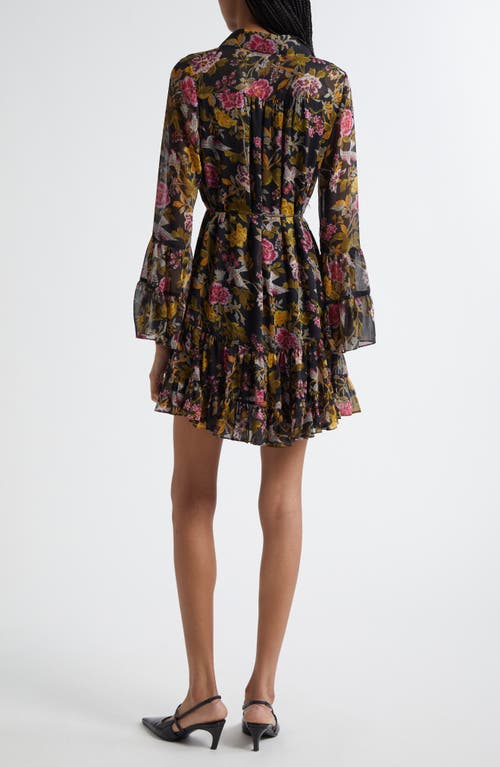 Cinq À Sept Lyra Hannah Floral Long Sleeve Minidress In Multi