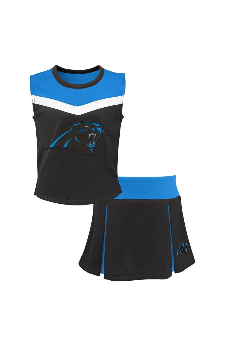 Outerstuff Girls Youth Black Carolina Panthers Spirit Two-Piece Cheerleader Set, Alternate, color, Black