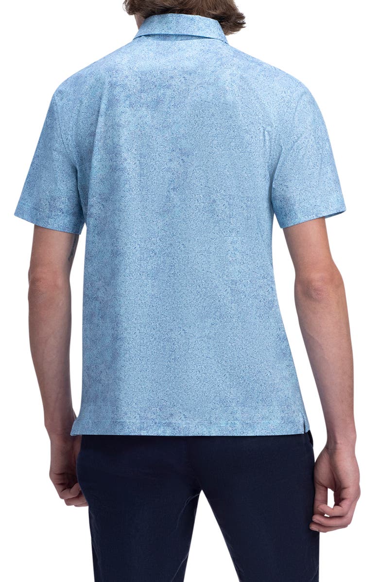 Bugatchi OoohCotton<sup>®</sup> Abstract Print Stretch Cotton Polo, Alternate, color, Aqua