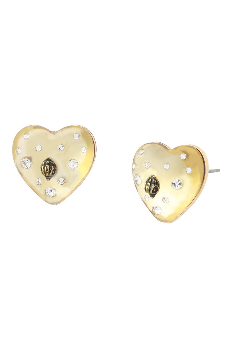 Resin Heart Stud Earrings, Main, color, CHAMPAGNE