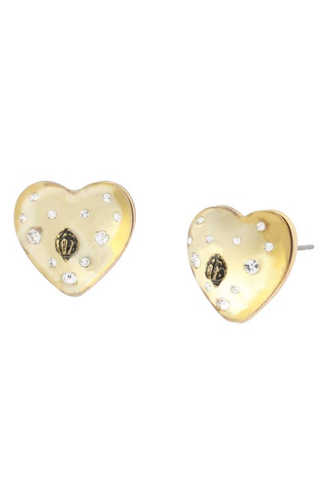 Resin Heart Stud Earrings