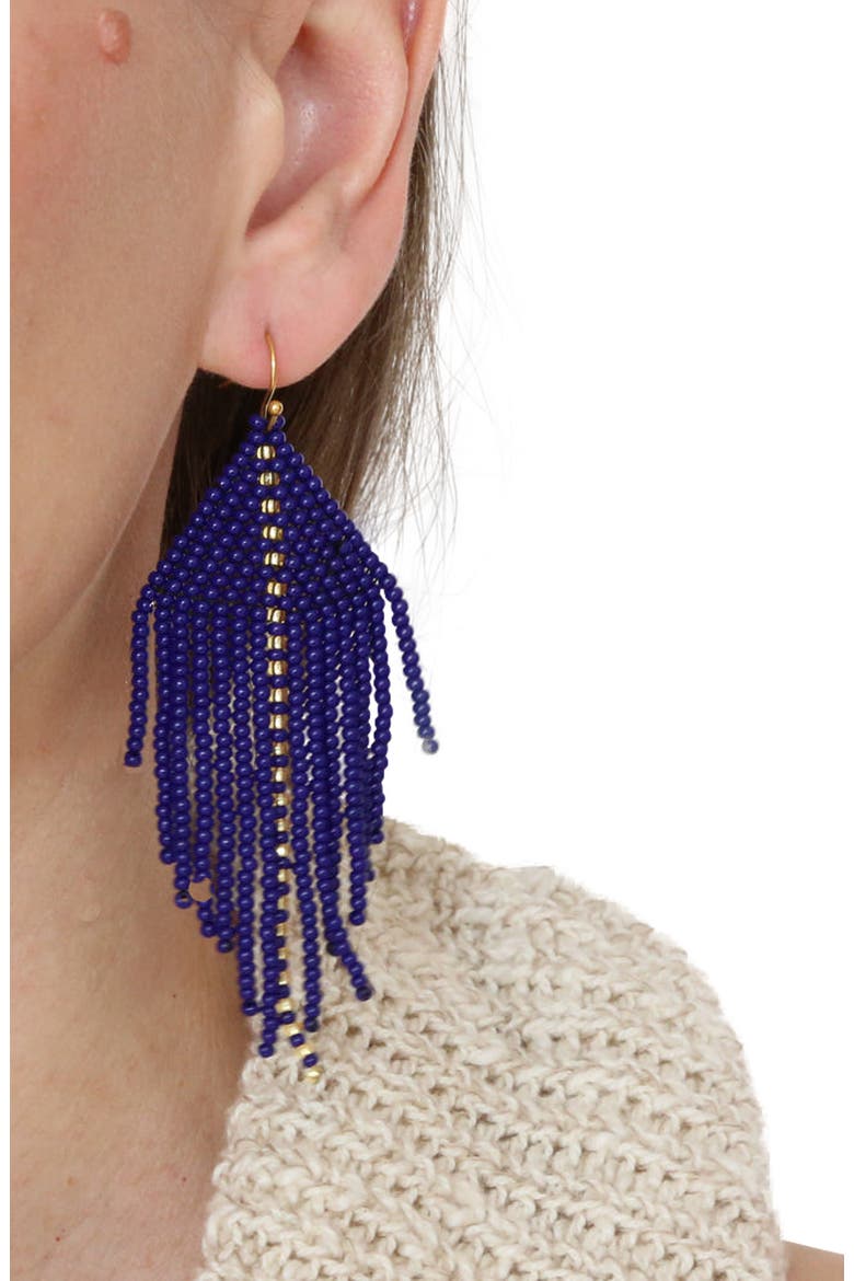 Raya Earrings, Alternate, color, Navy