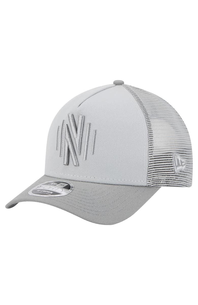 New Era Men's New Era Gray Nashville SC Color Pack 9FORTY A-Frame Adjustable Trucker Hat, Main, color,