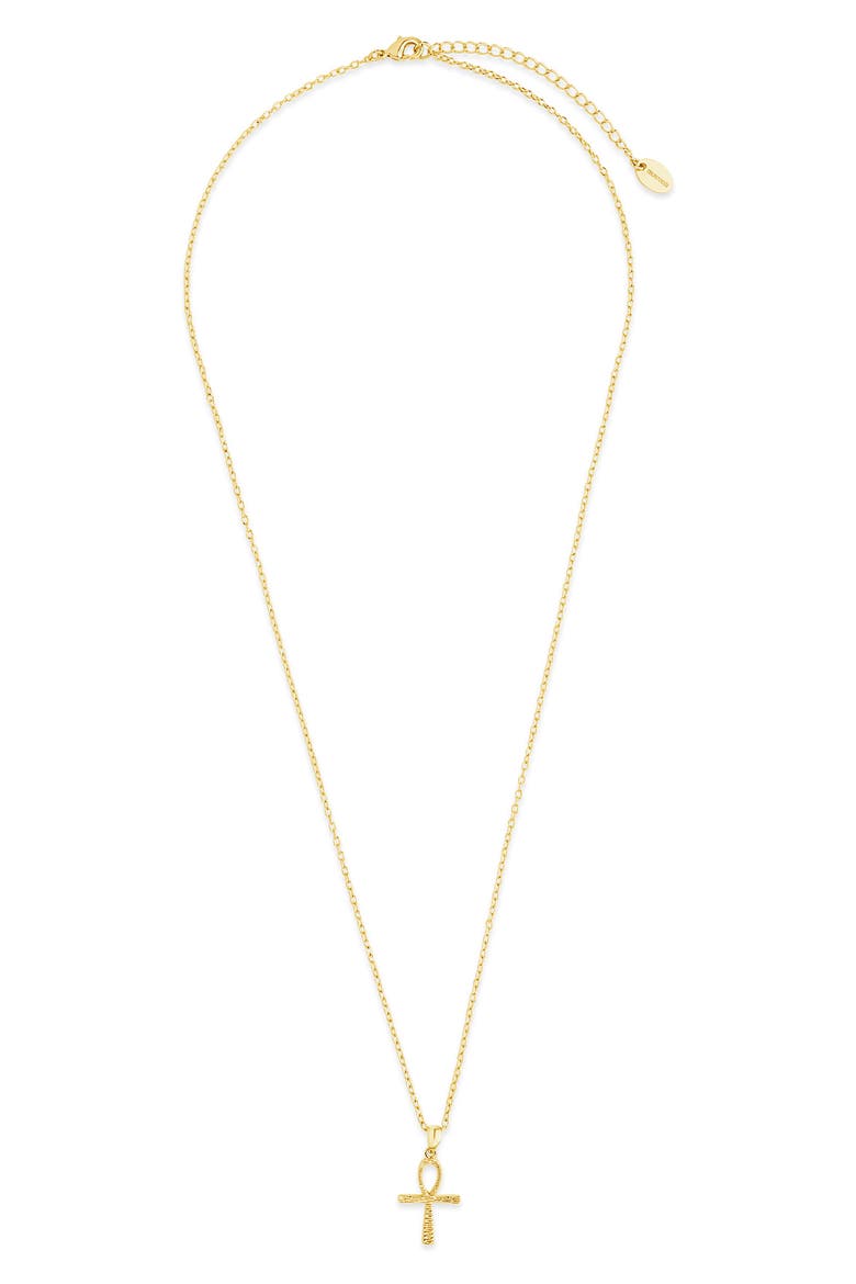 14K Gold Plated Ankh Symbol Pendant Necklace, Alternate, color, GOLD