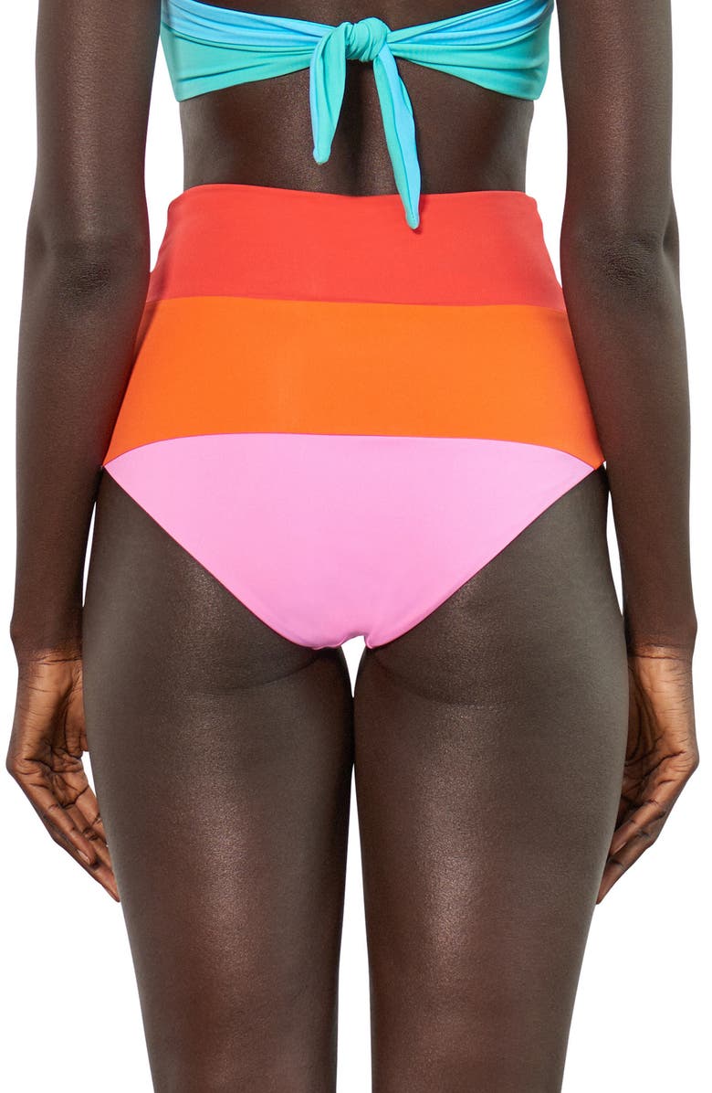 Mara Hoffman Lydia High-Waist Bikini Bottoms, Alternate, color, 