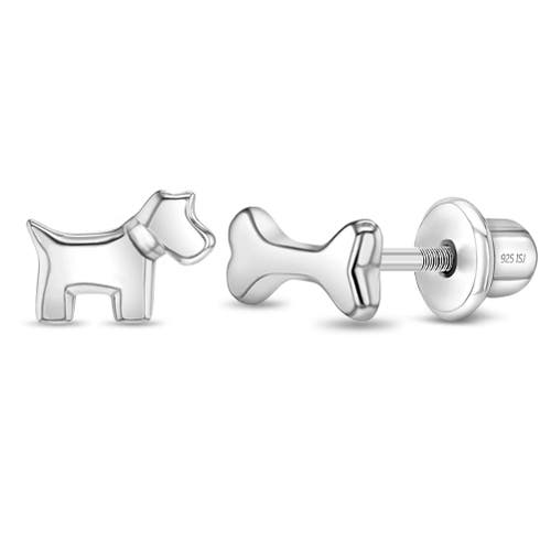 In Season Jewelry Tiny Dog and Bone Earrings in Silver at Nordstrom