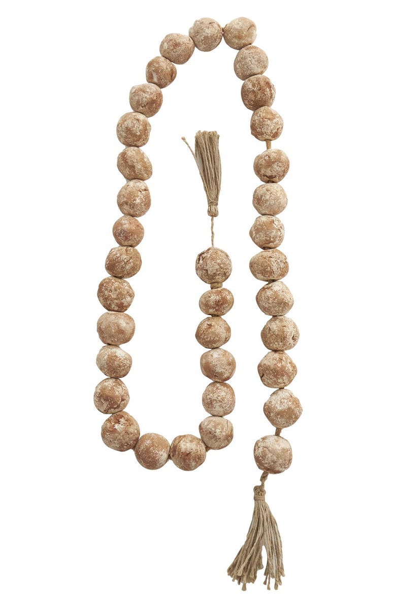 WILLOW ROW Ceramic & Tassel Garland, Alternate, color, Brown