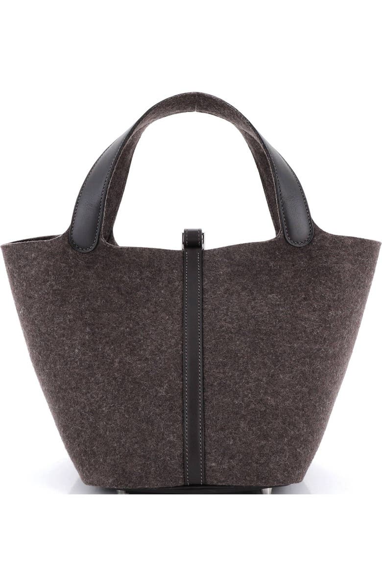 Pre-Owned Hermes Picotin Lock Bag Felt with Leather MM, Alternate, color, Ebene