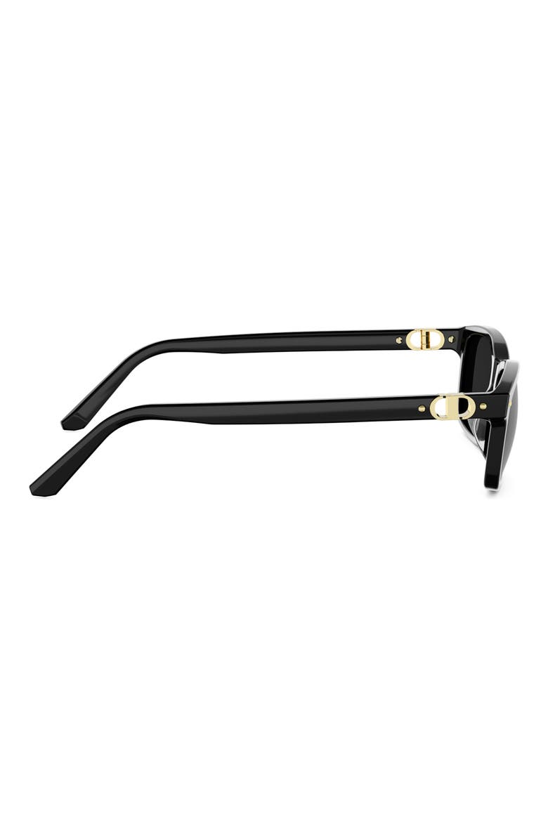 Petit CD S1I 54mm Rectangular Sunglasses, Alternate, color, SHINY BLACK / SMOKE
