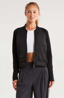 Zella Seamless Mixed Media Bomber Jacket