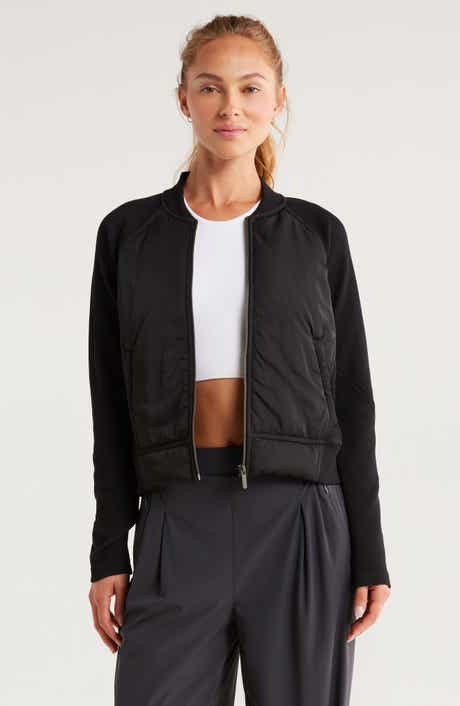 Zella Seamless Mixed Media Bomber Jacket