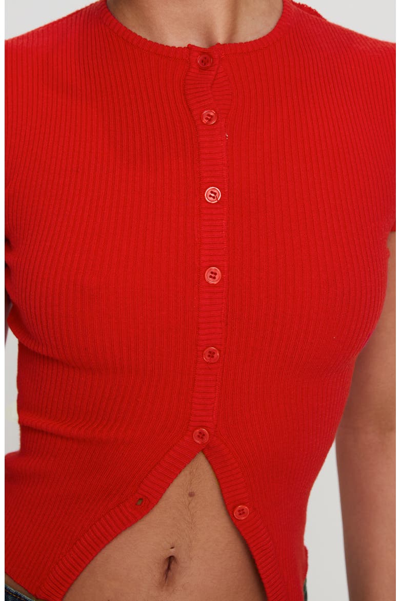 Suzu Split Hem Top, Alternate, color, RED
