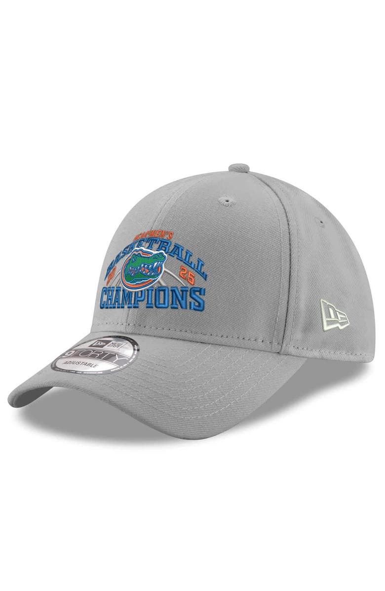 New Era Men's New Era Gray Florida Gators 2025 NCAA Men's Basketball National Champions 9FORTY Adjustable Hat, Main, color,