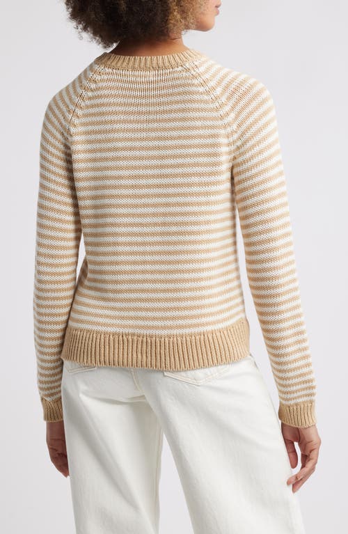 Caslonr Caslon(r) Stripe Pima Cotton Sweater In Tan- Ivory Emily Stripe