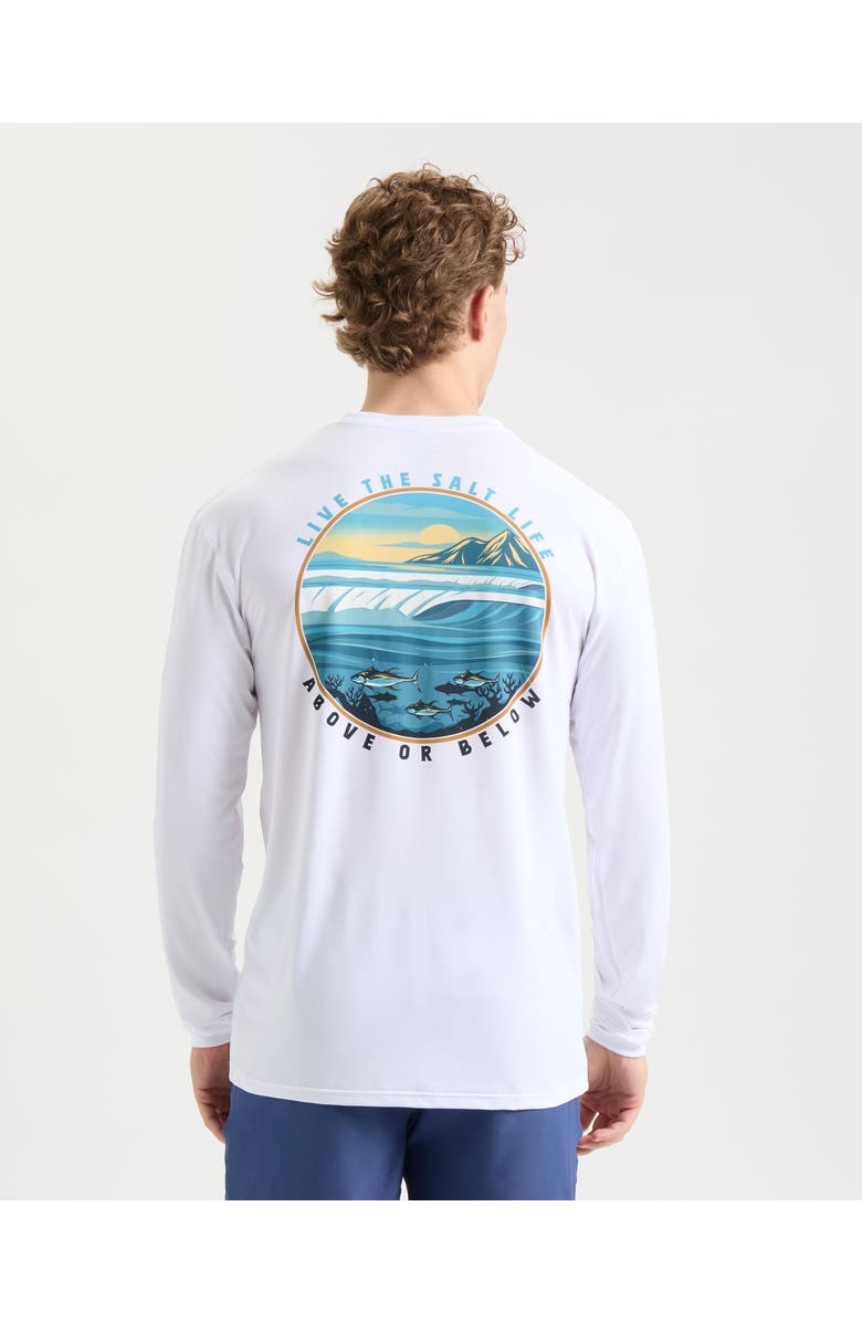 Salt Life Live Above or Below Long Sleeve Performance Tee, Alternate, color, White