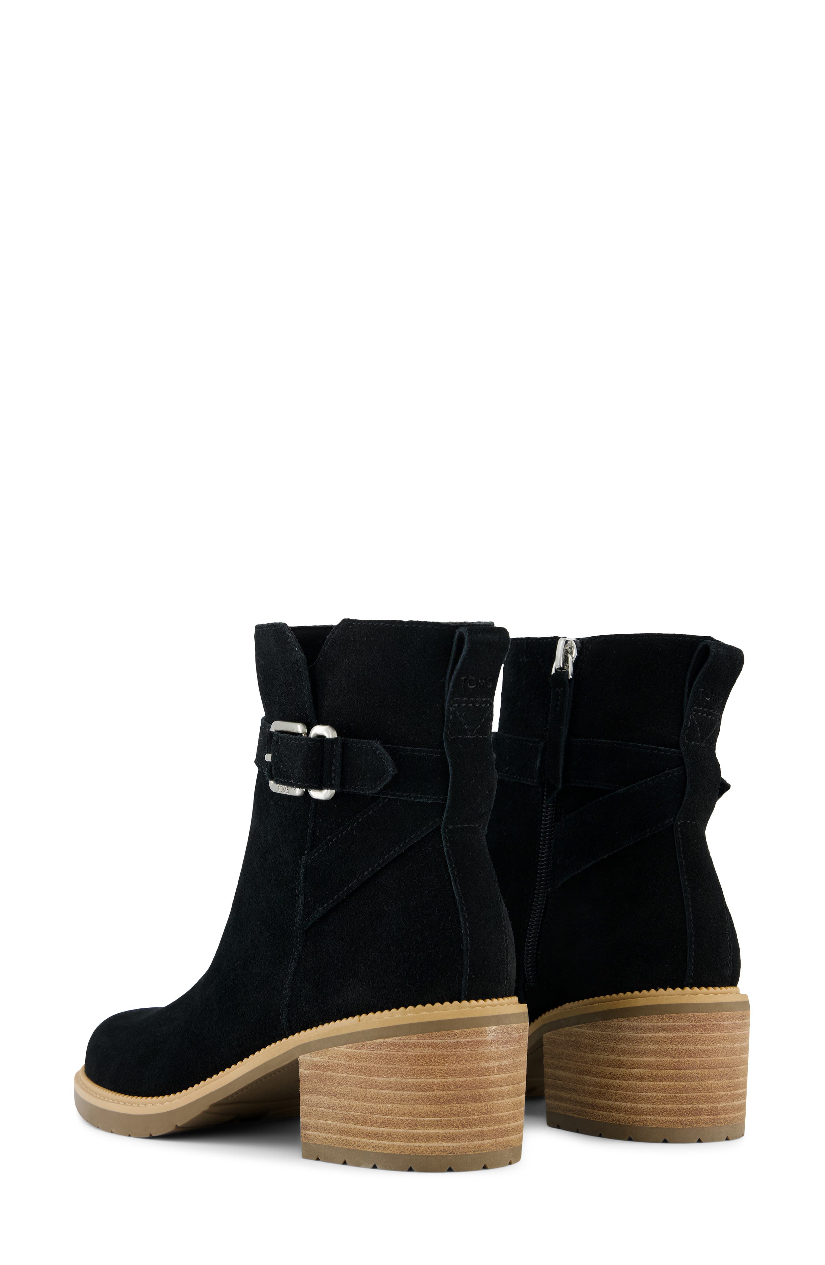 TOMS Hailey Buckle Bootie, Alternate, color, Black