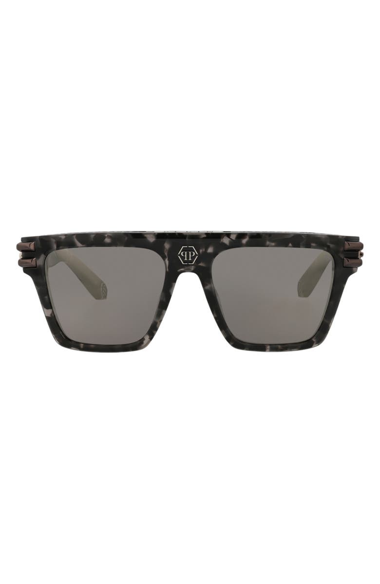 PHILIPP PLEIN 56mm Square Sunglasses, Main, color, Black Black Smoke