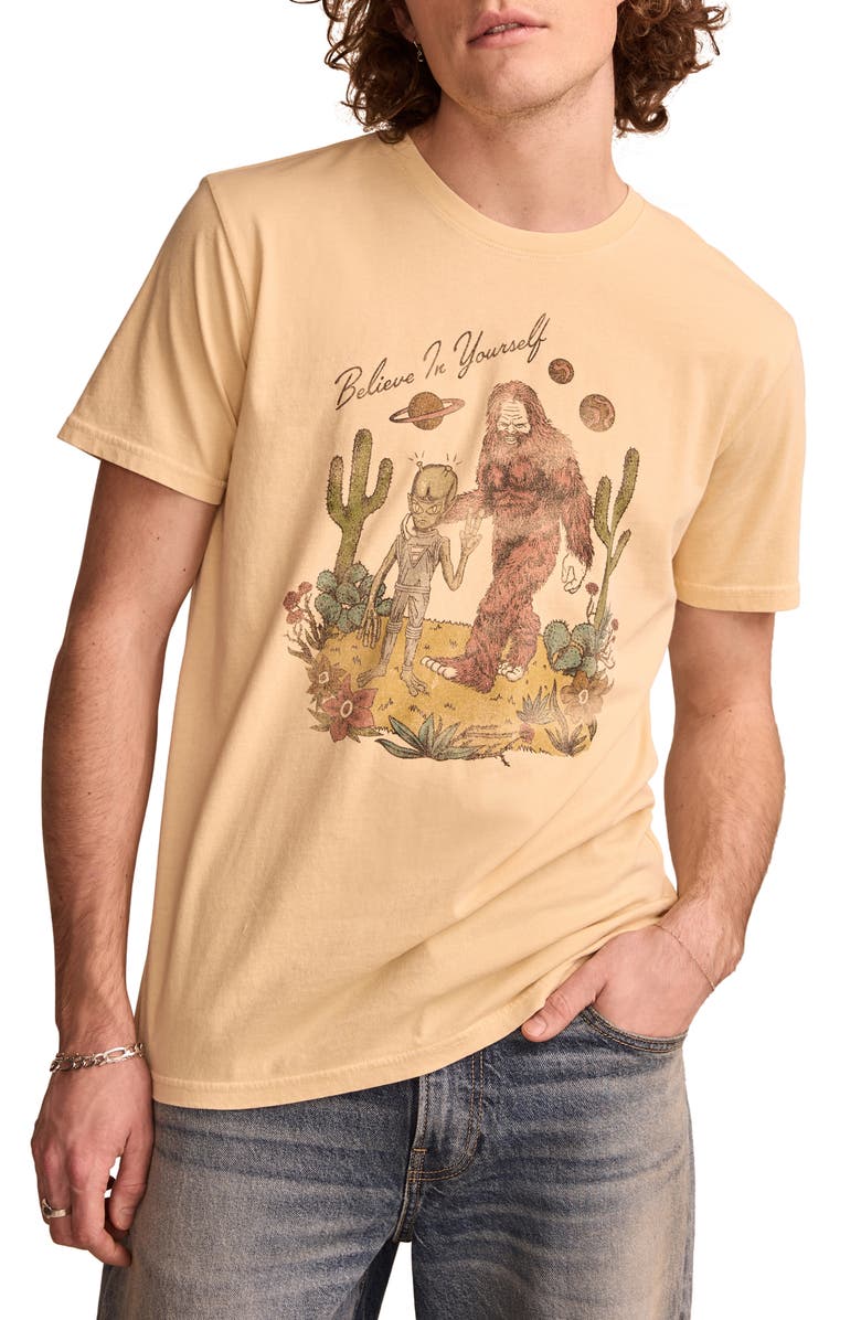 Lucky Brand Believe in Yourself Cotton Graphic T-Shirt, Main, color, 