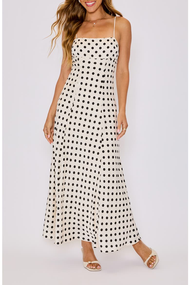 Paulina Polka Dot Maxi Dress, Main, color, CREAM POLKA DOT