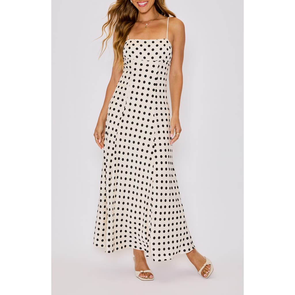 Vici Collection Paulina Polka Dot Maxi Dress In White