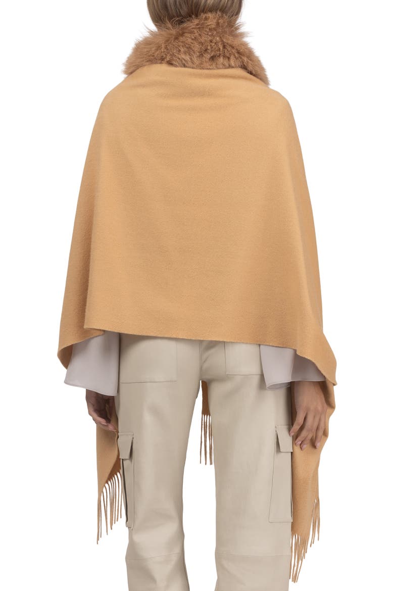 Select Cashmere Stole with Select Collar, Alternate, color, LIGHT CAMEL