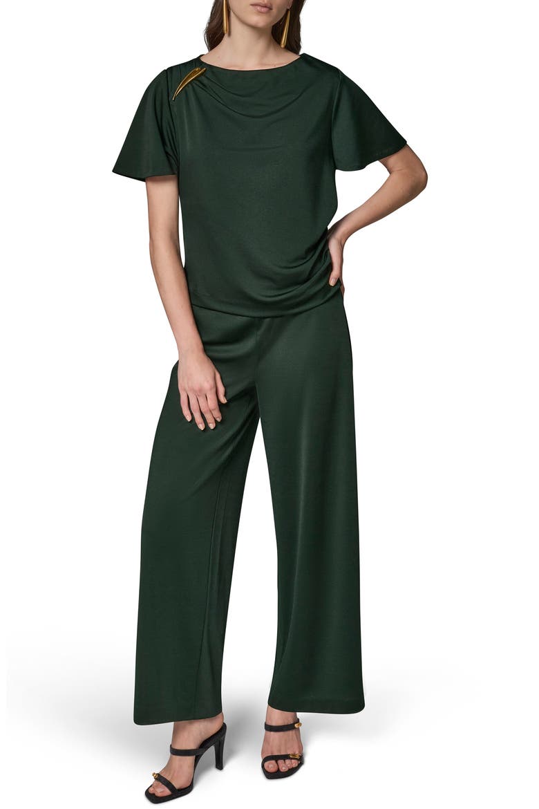 Ruched Side Short Sleeve Shirt, Alternate, color, BLK FOREST