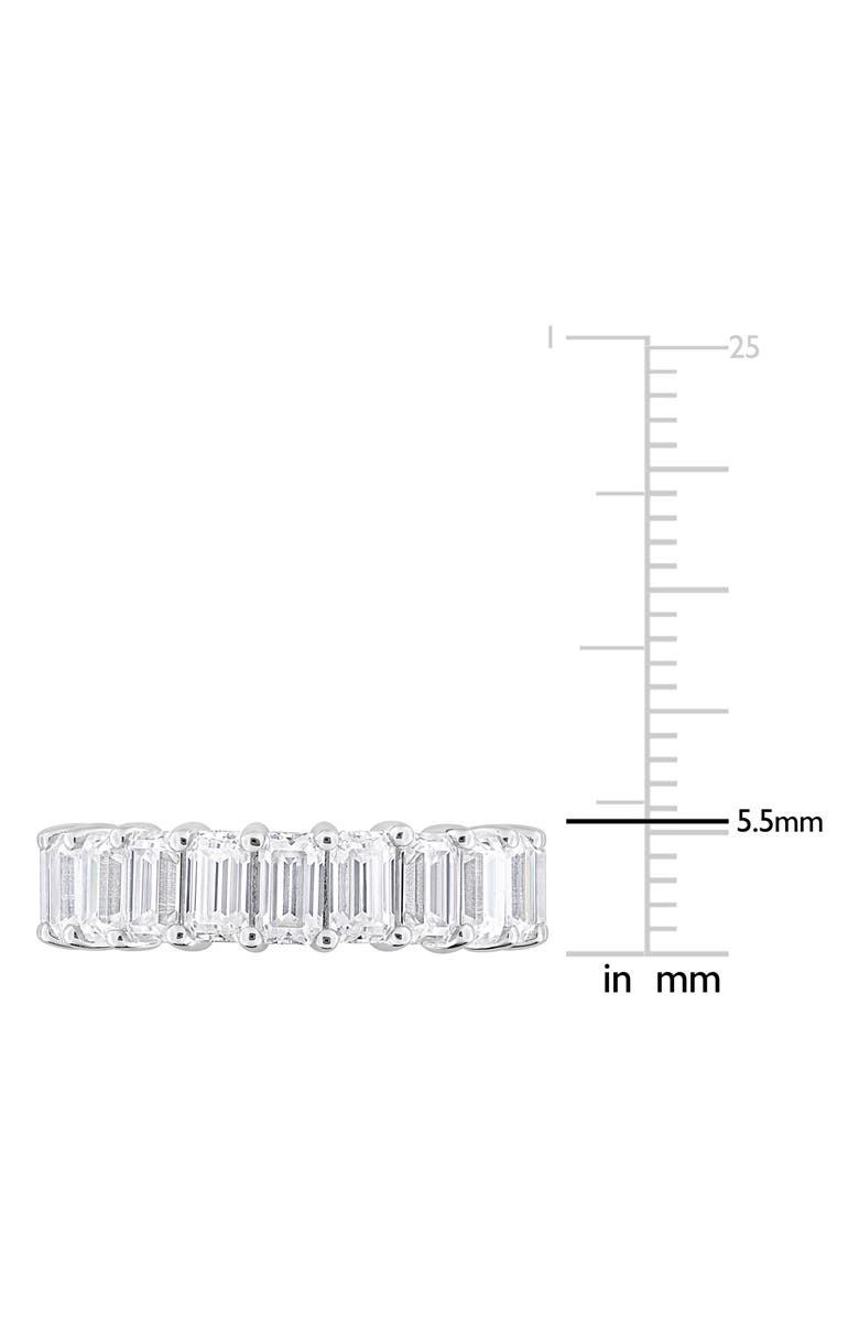 DELMAR Emerald Cut Lab-Created Moissanite Eternity Band Ring, Alternate, color, White