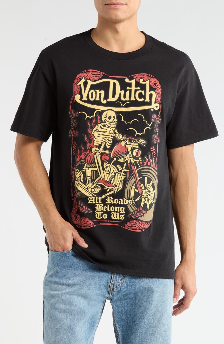 Von Dutch Graphic T-Shirt, Main, color, Black