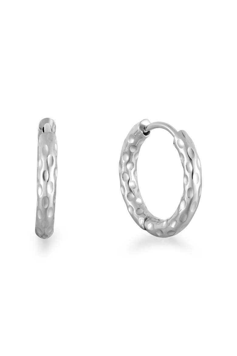 Hammered Hoops Earrings, Main, color, Silver