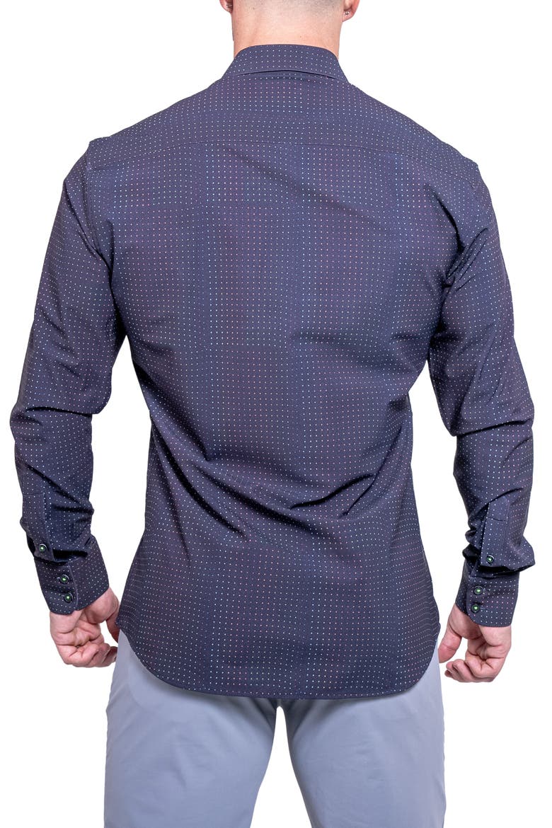 Einstein Print Cotton Button-Up Shirt, Alternate, color, BLACK