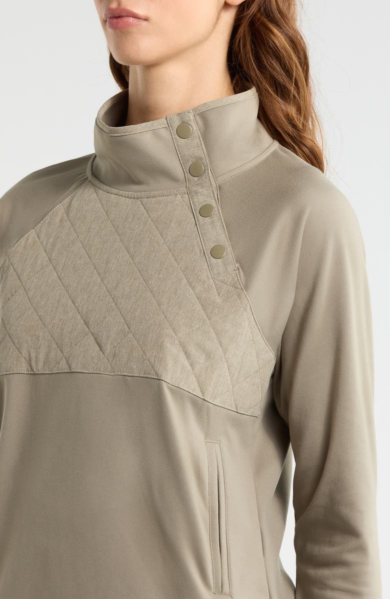 Swannies Ellis Mixed Media Pullover, Alternate, color, Olive