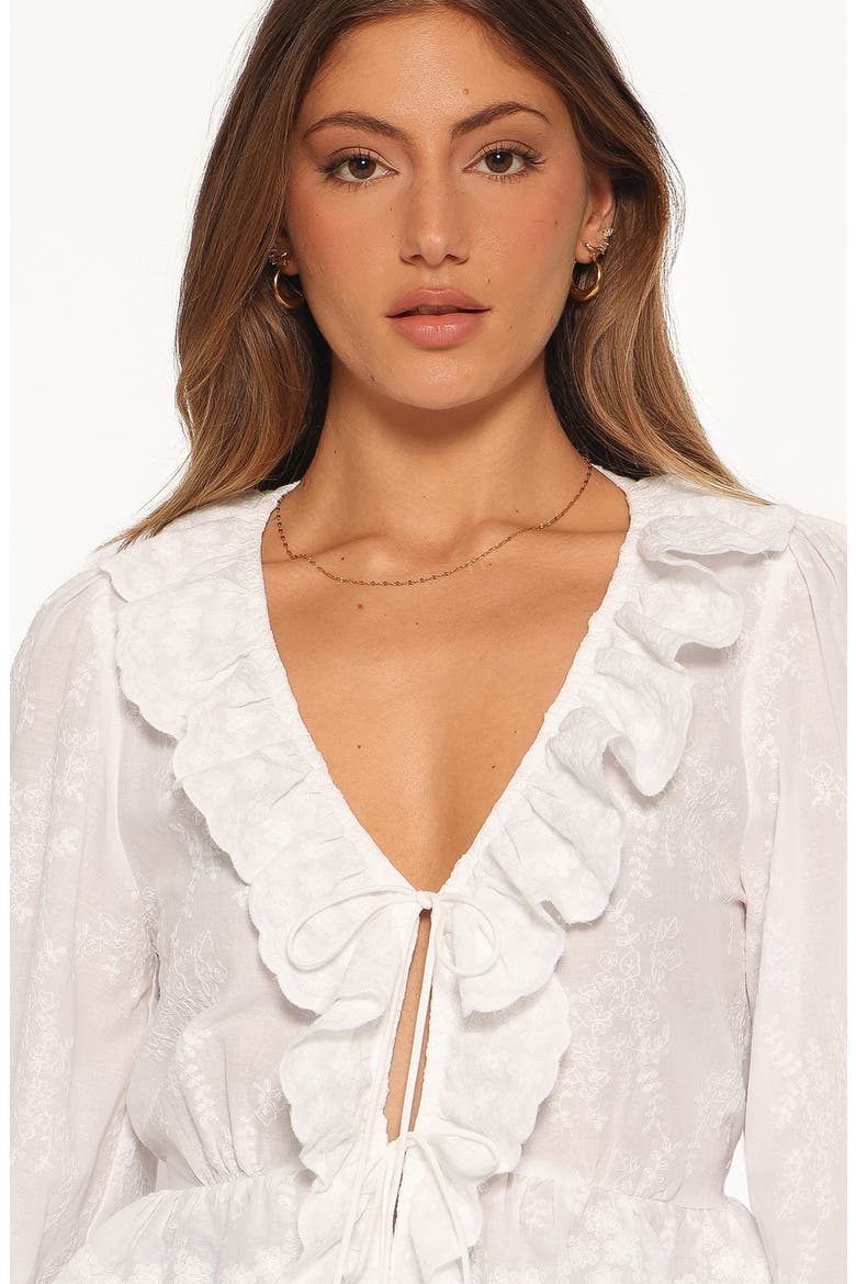 Issy Eyelet Ruffle Peplum Top, Alternate, color, WHITE
