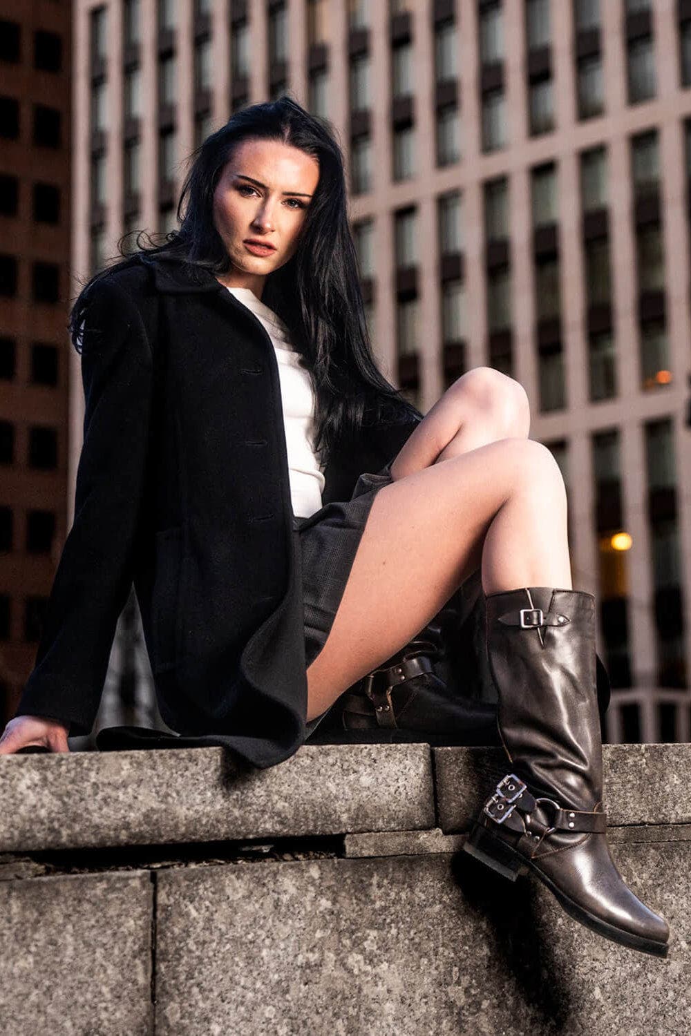 Tall Biker Distressed Boots, Alternate, color, Grey