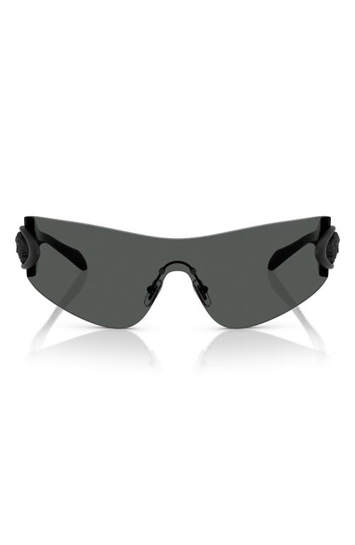 Versace Eclipse 142mm Rimless Wrap Shield Sunglasses In Dark Grey