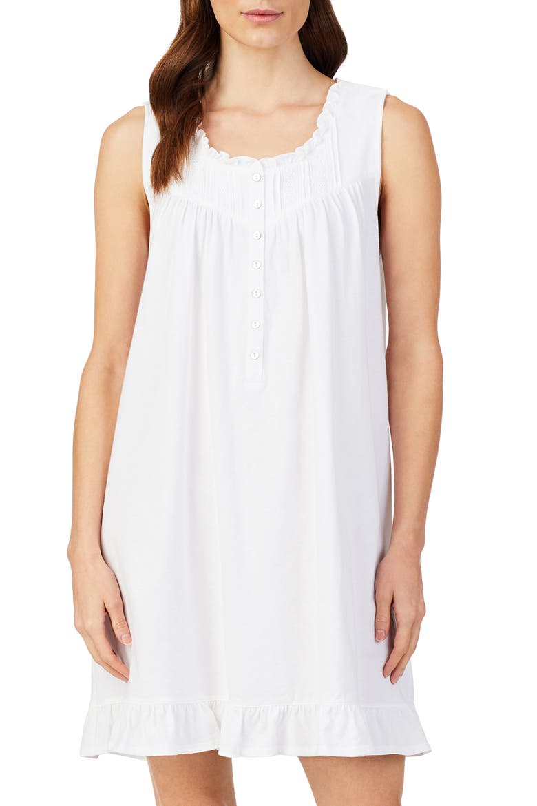 Organic Cotton Maternity/Nursing Chemise, Baby Romper, Baby Hat & Swaddle Gift Set, Main, color, SOLID NATURAL WHITE W/ ECRU