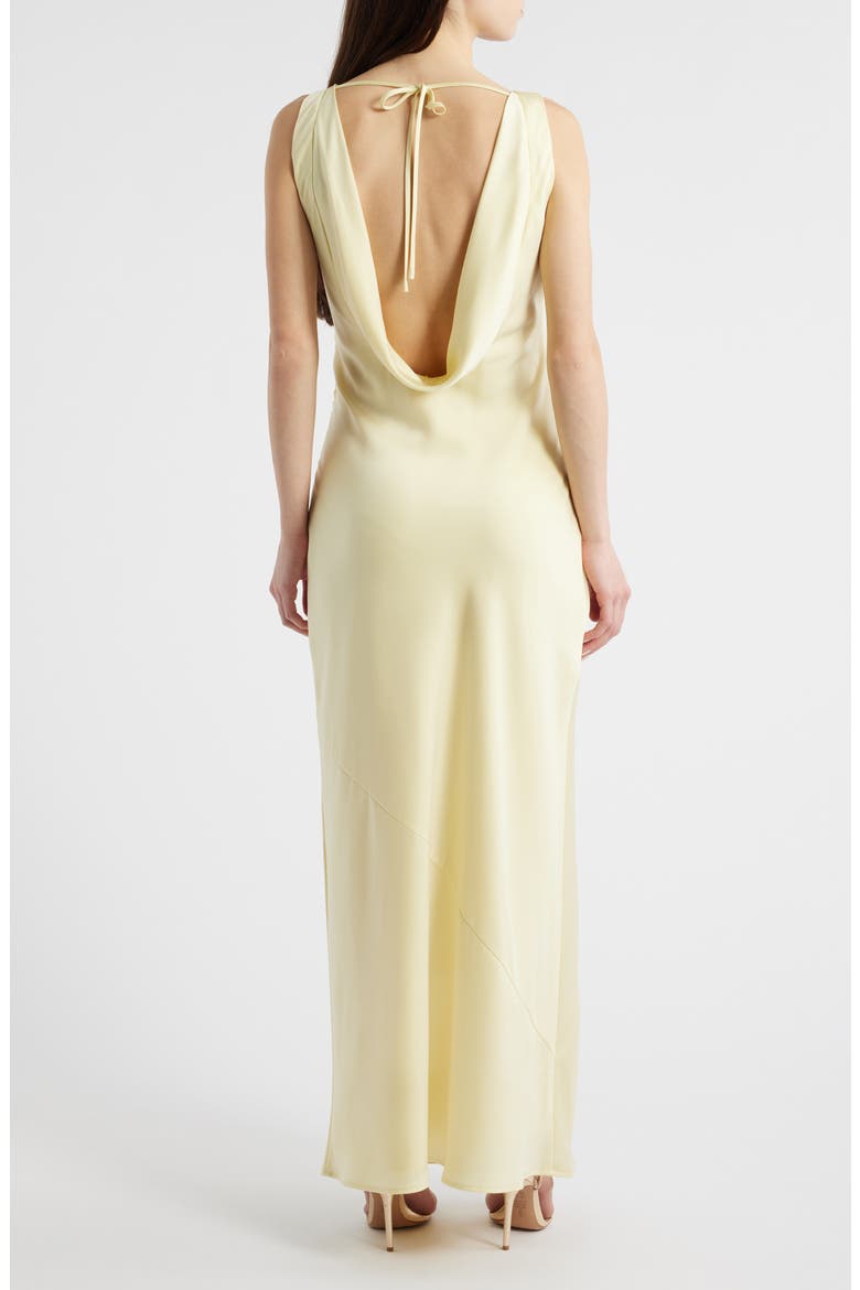 Isadora Open Cowl Back Cocktail Dress, Alternate, color, PALE YELLOW