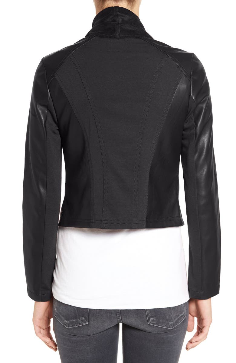 KUT from the Kloth 'Ana' Faux Leather Drape Front Jacket, Alternate, color, 
