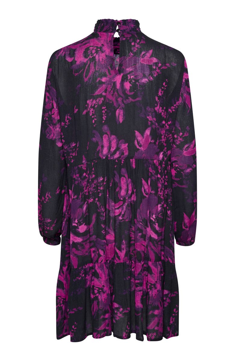 Kaffe Karikka Dress Long Sleeves High Neck, Alternate, color, Black/Purple Painted