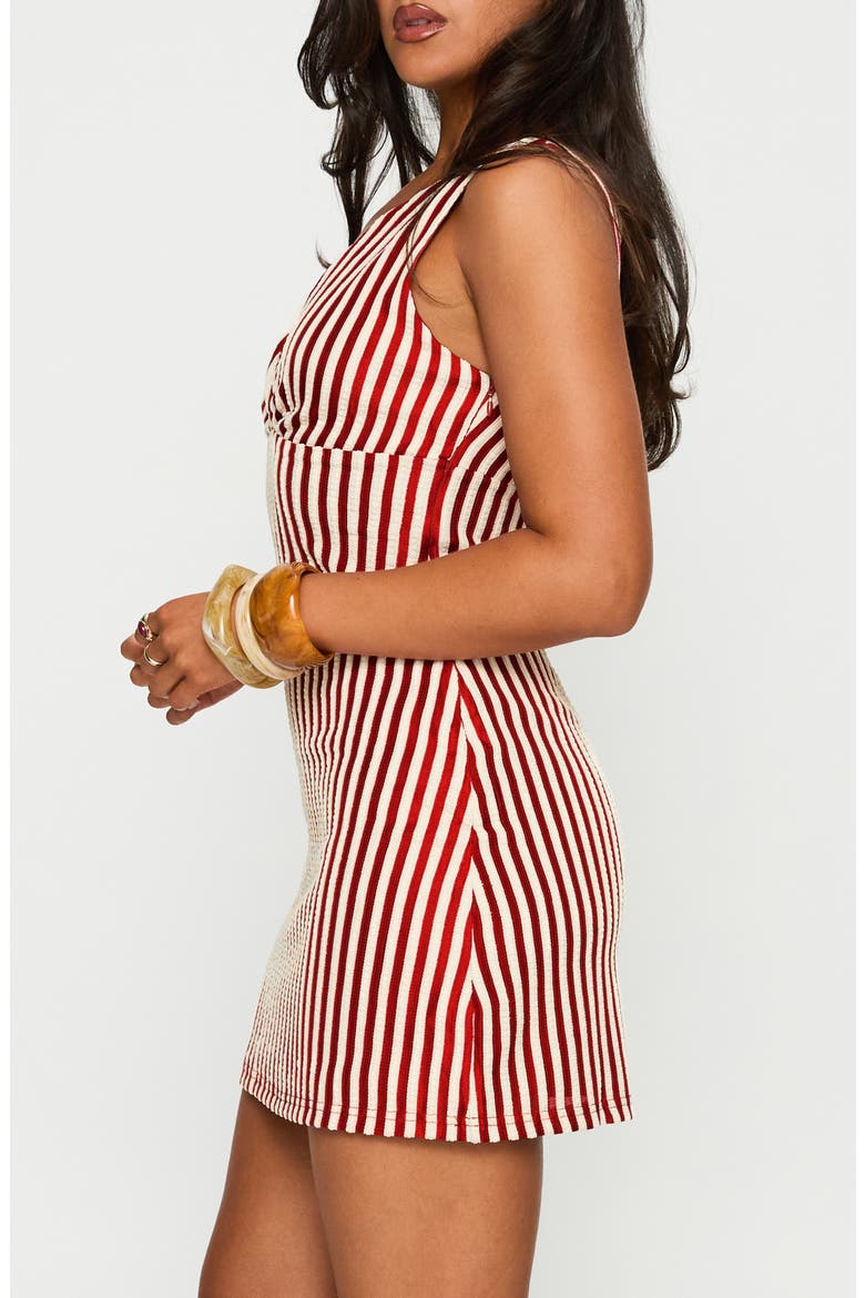 Daphney Stripe Minidress, Alternate, color, RED / CREAM
