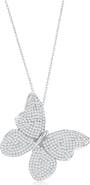 SUZY LEVIAN Pavé Cubic Zirconia Butterfly Pendant Necklace