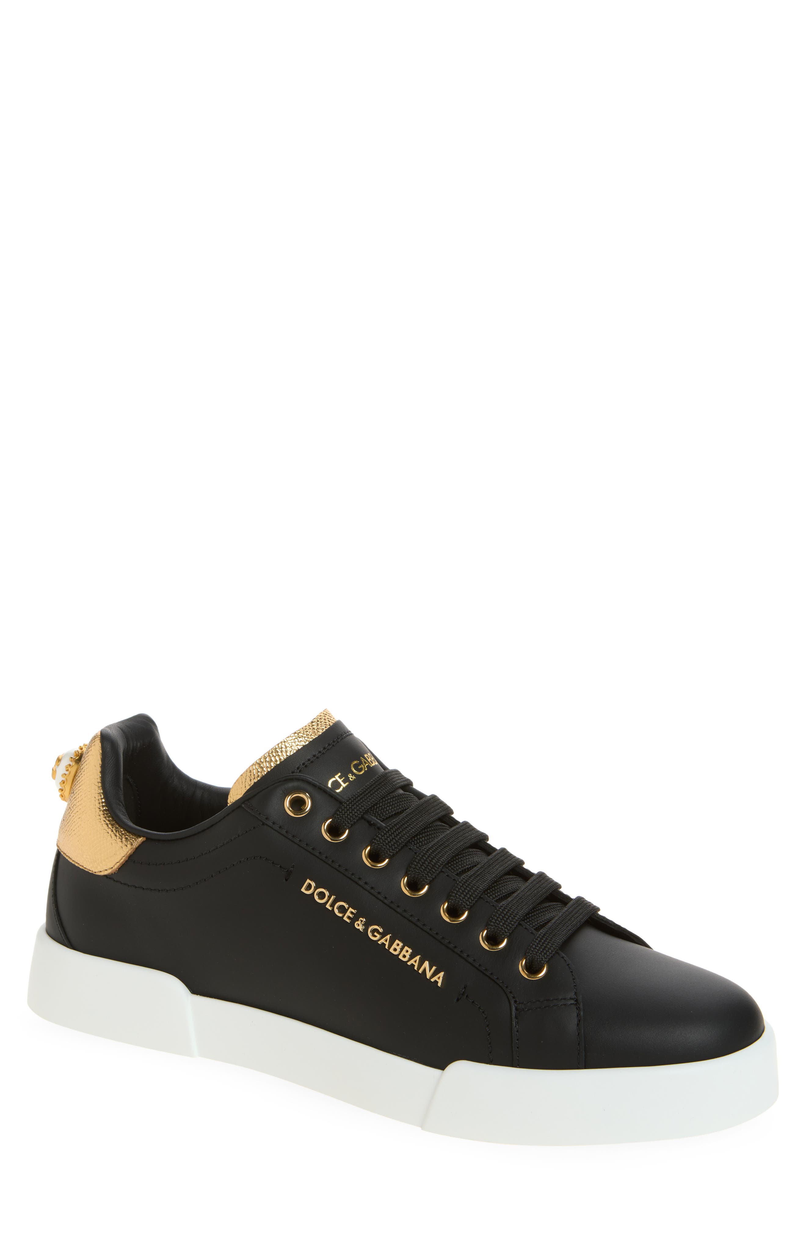 Portofino Low Profile Sneaker, Main, color, BLACK/ GOLD